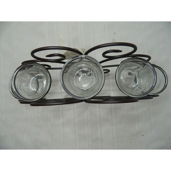 Home Elements Wire Candle Holder w/5 Glass Votives 13.25"LX 8"HX 3"W  Open Box - Picture 8 of 14